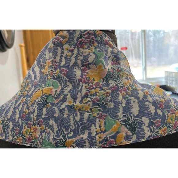 Vtg 1970’s Psychedelic Flowers Waves 20’s Flapper Scarf 74" x 6.5" All Cotton - Picture 6 of 9